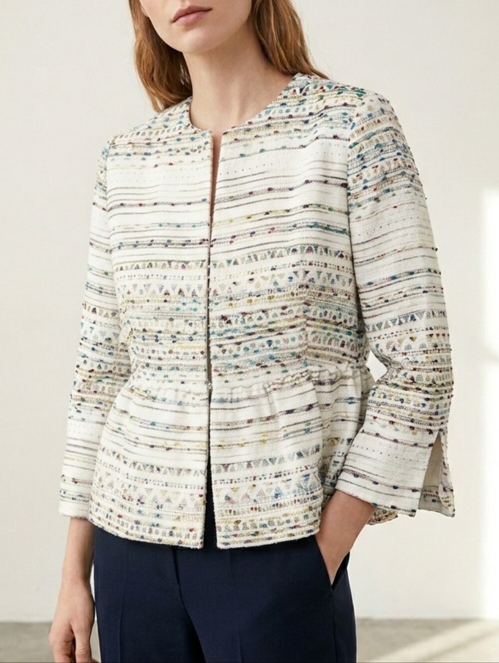 ZARA Embroidered Peplum Jacket